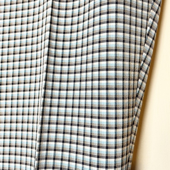 Theory Treeca Pants 10 Check Viscose slim cropped mid rise blue plaid office - Picture 4 of 13